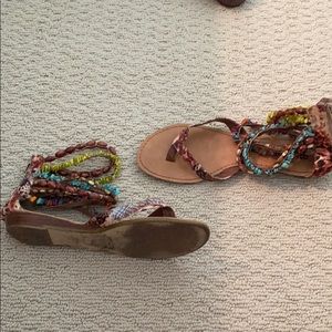 Bakers beaded ankle sandals